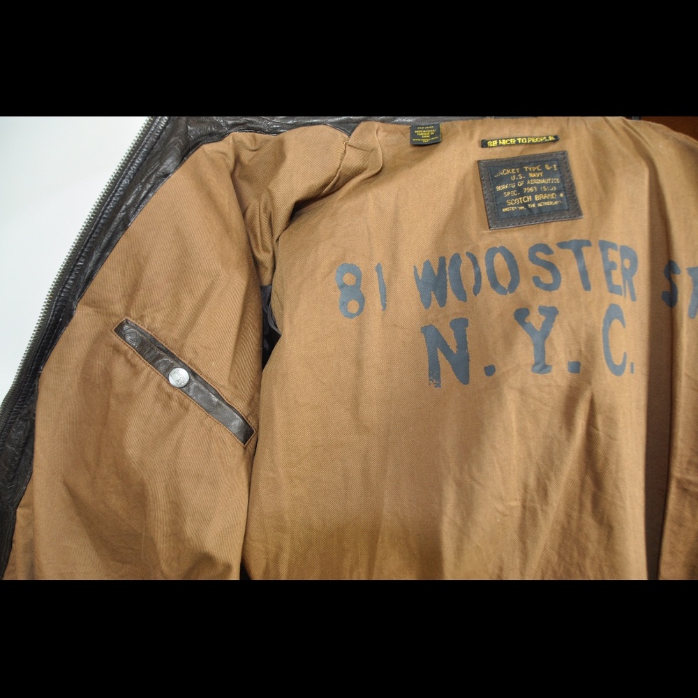 VTG SCOTCH & SODA Brown Bomber Moto Jacket - Picture 14 of 16